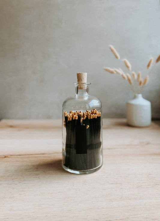 Bouteille d'allumettes (noir/or)