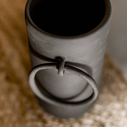 Vase en grès Big ring - Noir