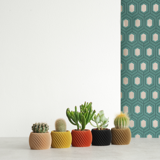 Petit cache pot Twist - Jaune