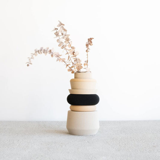 Vase modulaire Venise - Blanc et noir