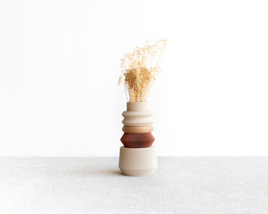Vase modulaire pour fleurs séchées - Austin (crème et terracotta)