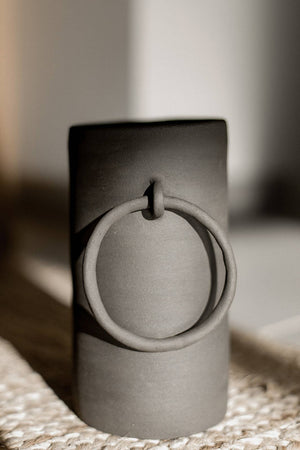 Vase en grès Big ring - Noir