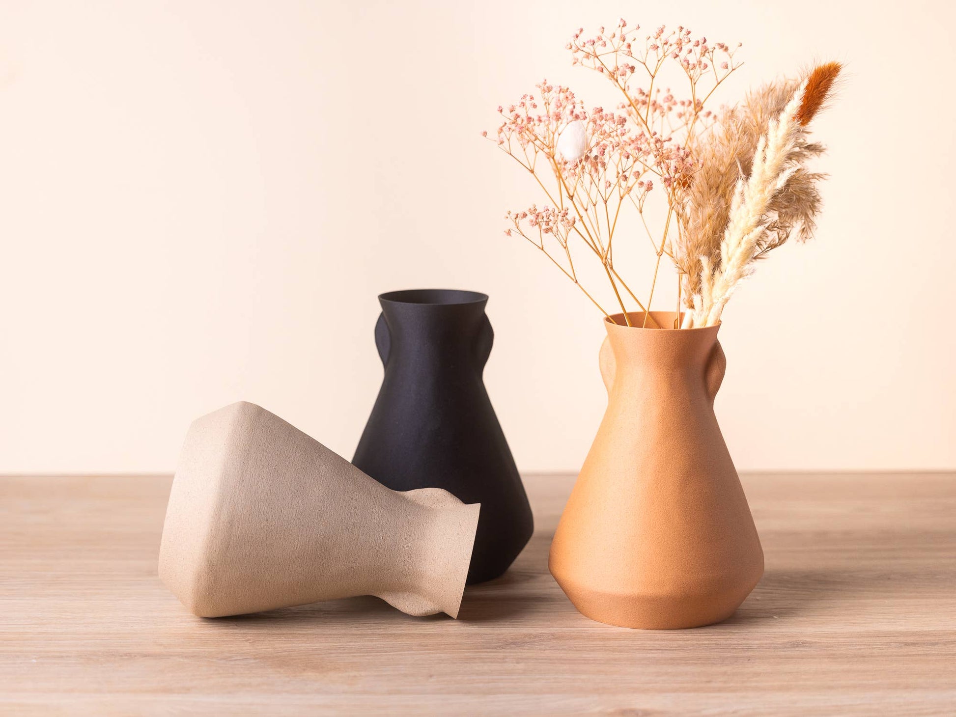 Vase pour fleurs séchées - Sculpt (crème bouleau)