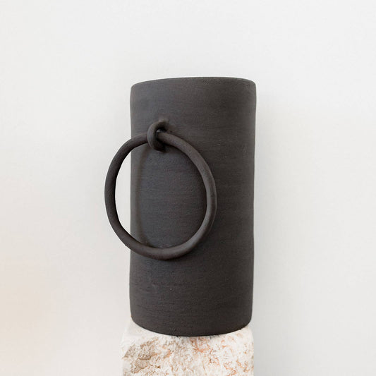 Vase en grès - Big ring (noir)
