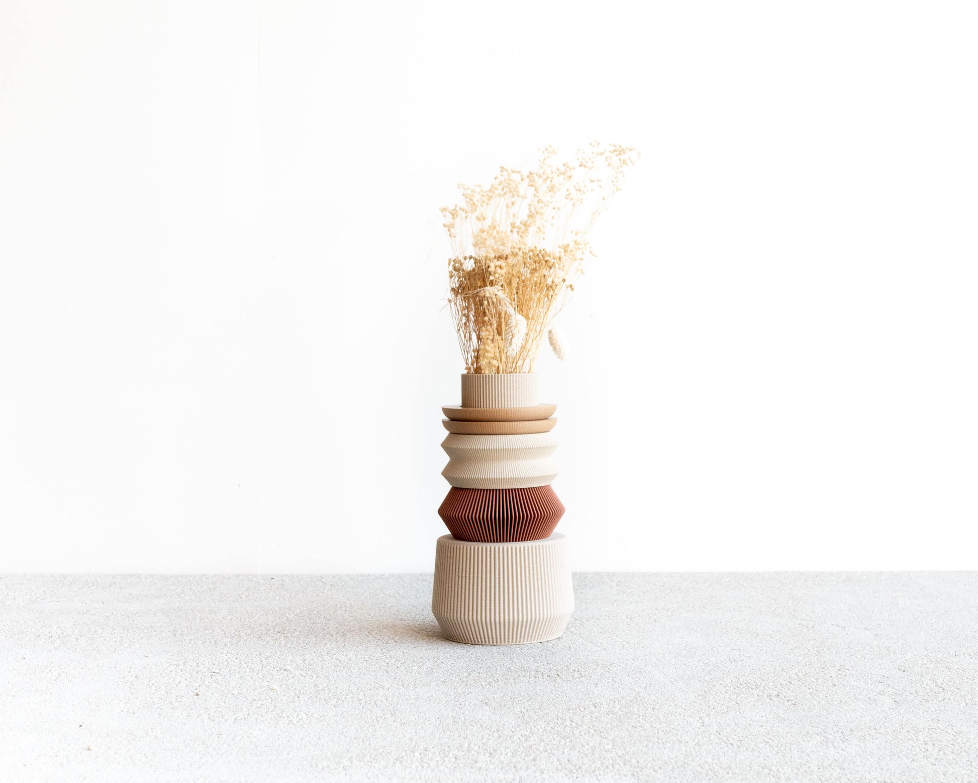 Vase modulaire pour fleurs séchées - Austin (crème et terracotta)