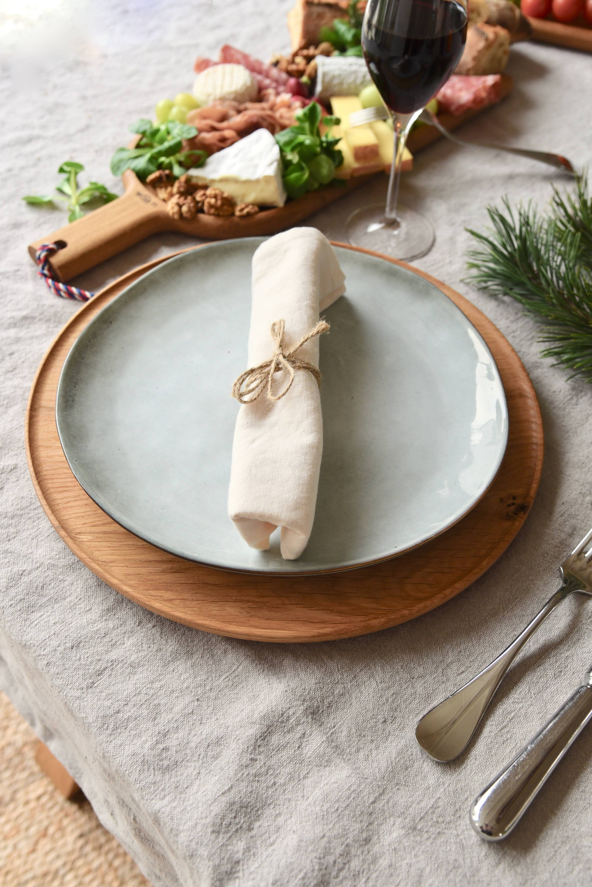 Assiette de présentation en bois