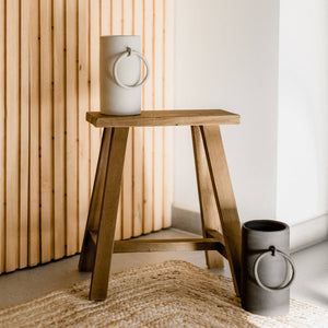 Vase en grès Big ring - Crème