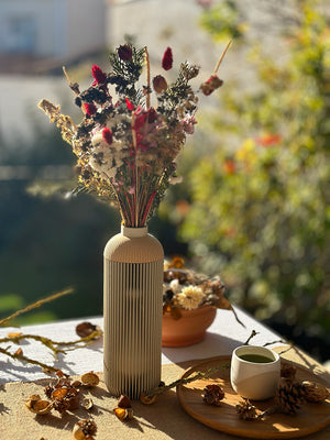 Vase pour fleurs séchées - Onde (blanc)