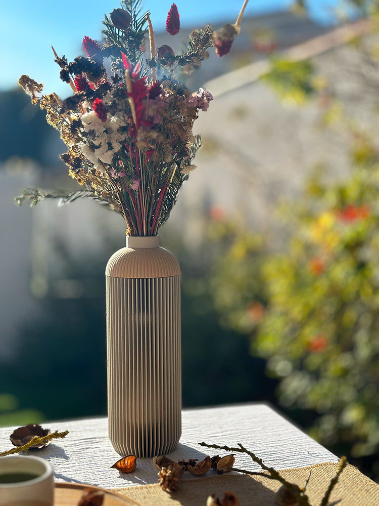 Vase pour fleurs séchées - Onde (blanc)