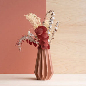 Vase pour fleurs séchées - Origami (terracotta)