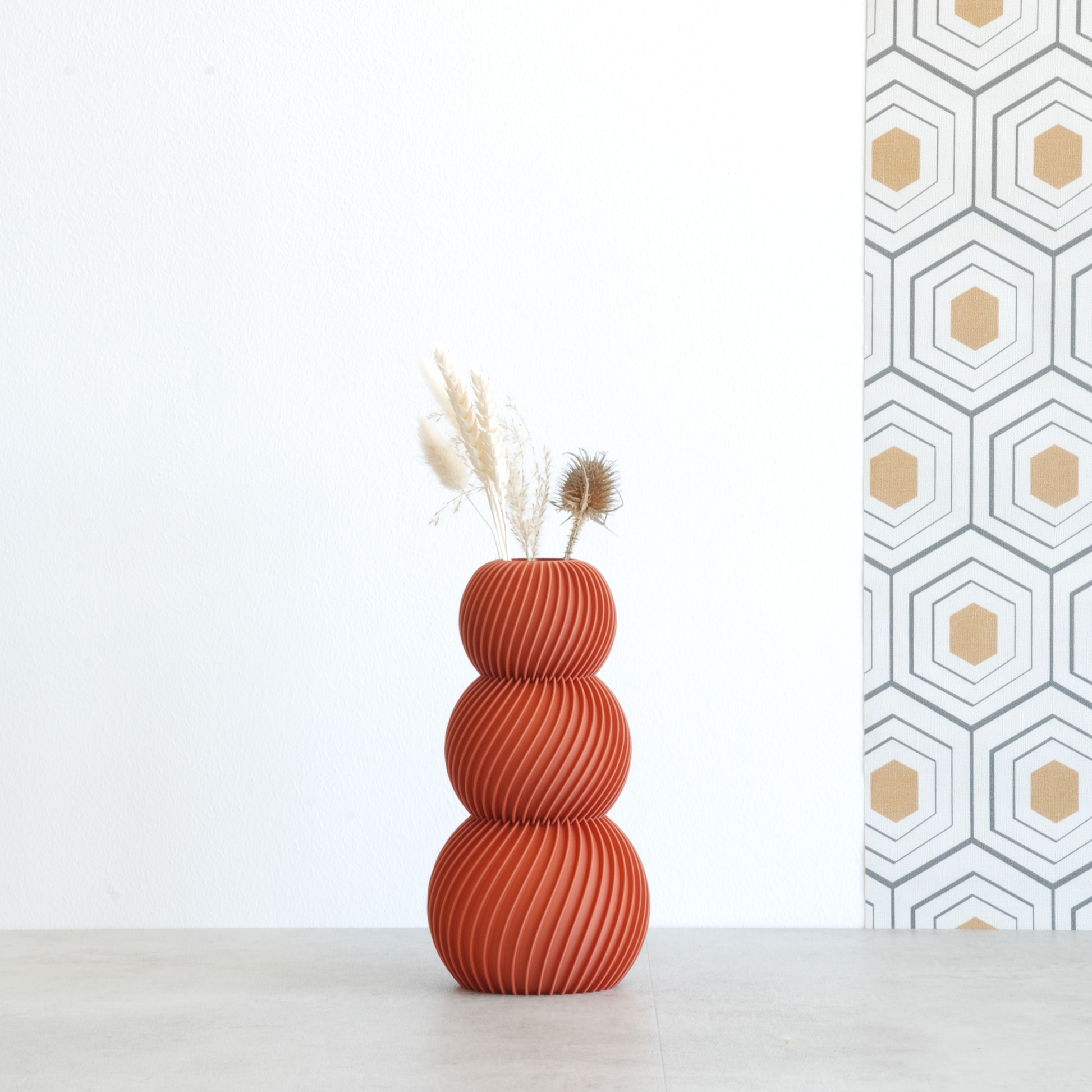 Vase pour fleurs séchées - Twist (orange terracotta)