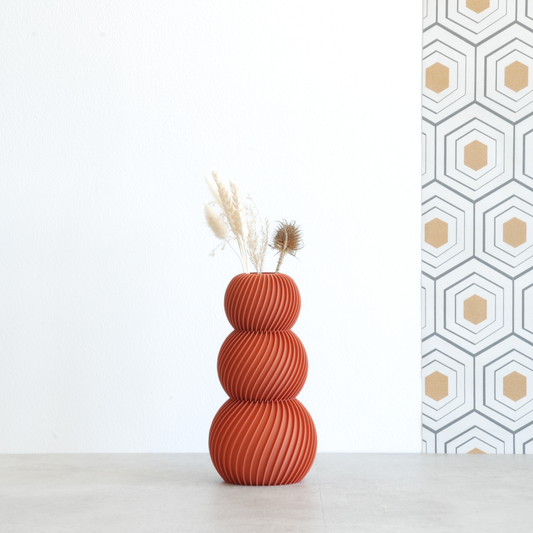 Vase pour fleurs séchées - Twist (terracotta)