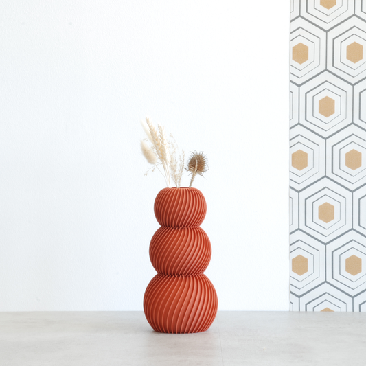 Vase pour fleurs séchées - Twist (orange terracotta)