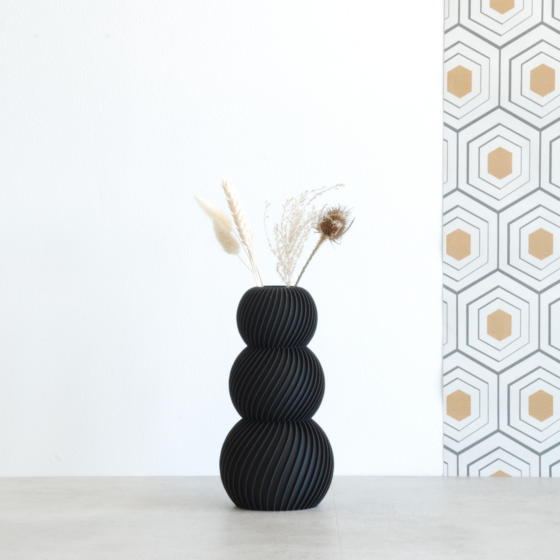 Vase pour fleurs séchées - Twist (noir ébène)