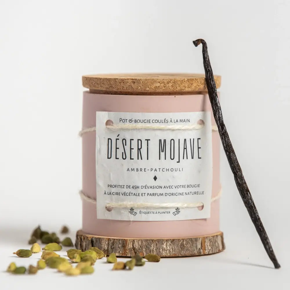 Bougie naturelle artisanale - Désert mojave (ambre & patchouli)