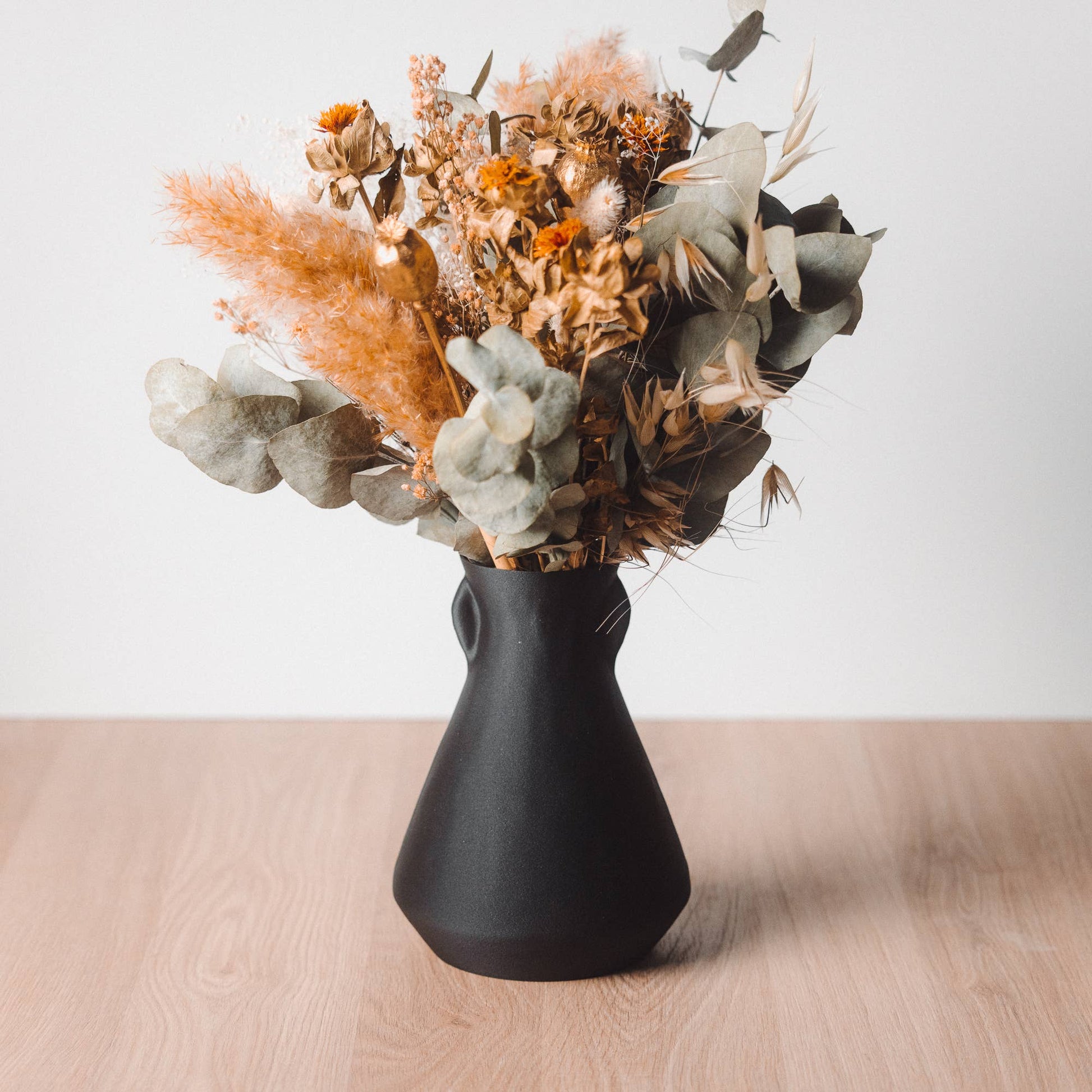 Vase pour fleurs séchées - Sculpt (noir ébène)